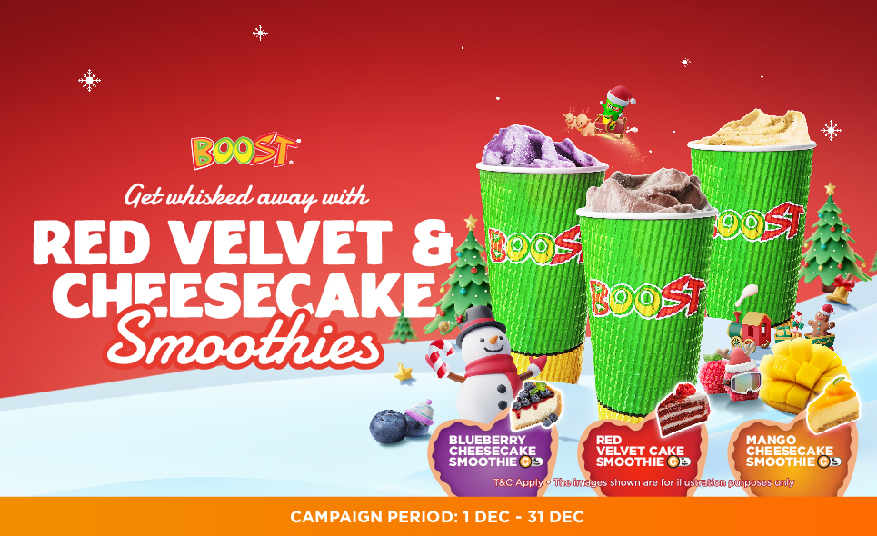 [Boost Juice Bars] Red Velvet & Cheesecake Smoothies